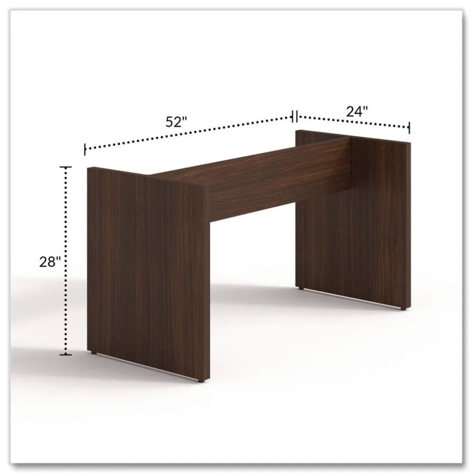 Alera 50 in. x 22 in. x 28 in. Seville 96 in. Wide Conference Table Base - Mahogany