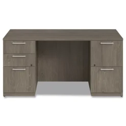 Alera 60 in. x 30 in. x 29 in. Seville Series Double Pedestal Desk - Walnut