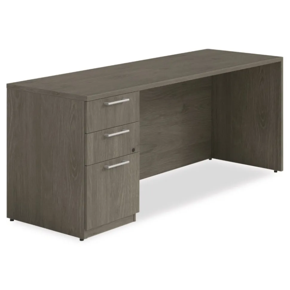 Alera 72 in. x 24 in. x 29 in. Seville Series Credenza with Left Pedestal - Walnut