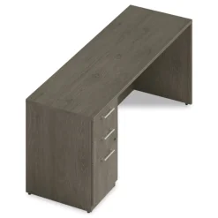 Alera 72 in. x 24 in. x 29 in. Seville Series Credenza with Left Pedestal - Walnut