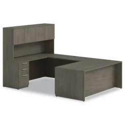 Alera 72 in. x 24 in. x 29 in. Seville Series Credenza with Left Pedestal - Walnut