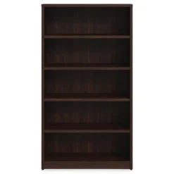Alera 36 in. x 14 in. x 65 in. 5-Shelf Seville Bookcase - Mahogany