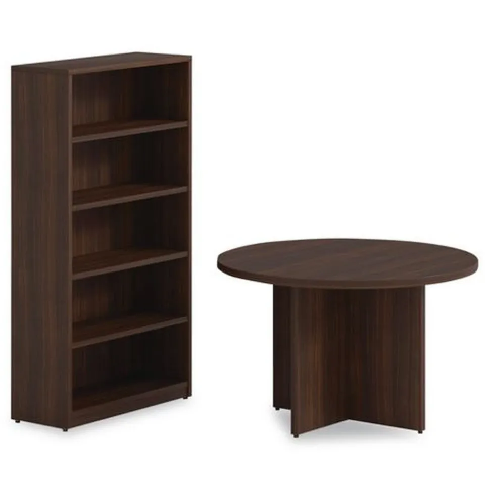 Alera 36 in. x 14 in. x 65 in. 5-Shelf Seville Bookcase - Mahogany