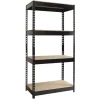Alera 30 in. x 16 in. x 60 in. 4-Shelf Steel Shelving Unit with Particleboard Shelves - Black