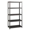 Alera 36 in. x 18 in. x 72 in. 5-Shelf Steel Shelving Unit with Laminate Shelves - Black/Gun Metal Gray