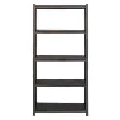 Alera 36 in. x 18 in. x 72 in. 5-Shelf Steel Shelving Unit with Laminate Shelves - Black/Gun Metal Gray