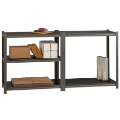 Alera 36 in. x 18 in. x 72 in. 5-Shelf Steel Shelving Unit with Laminate Shelves - Black/Gun Metal Gray