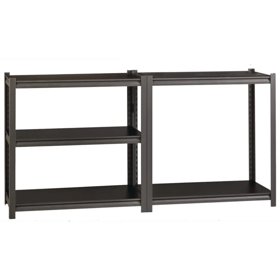 Alera 36 in. x 18 in. x 72 in. 5-Shelf Steel Shelving Unit with Laminate Shelves - Black/Gun Metal Gray