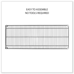 Alera 48 in. x 18 in. x 72 in. 5-Shelf Wire Shelving Kit with Casters and Shelf Liners - Black Anthracite