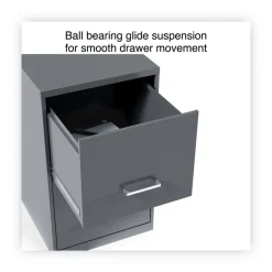 Alera 14 in. x 18 in. x 24.1 in. Soho 2-Drawer Vertical Letter File Cabinet - Charcoal