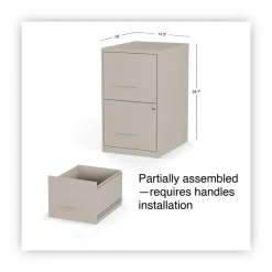 Alera 14 in. x 18 in. x 24.1 in. Soho 2-Drawer Vertical Letter File Cabinet - Putty