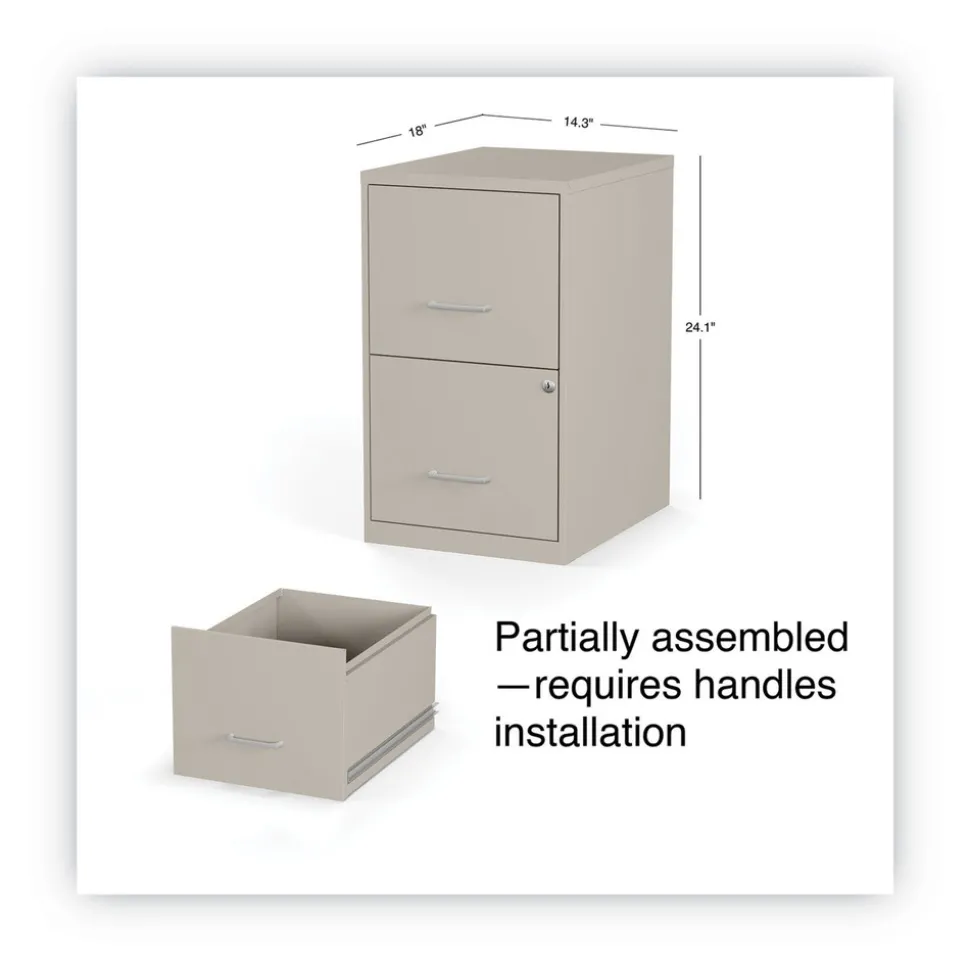 Alera 14 in. x 18 in. x 24.1 in. Soho 2-Drawer Vertical Letter File Cabinet - Putty