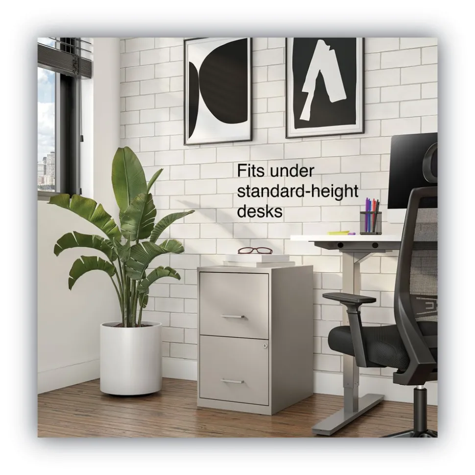 Alera 14 in. x 18 in. x 24.1 in. Soho 2-Drawer Vertical Letter File Cabinet - Putty