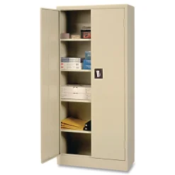 Alera 30 in. x 15 in. x 66 in. Space Saver 4-Shelf Storage Cabinet - Putty