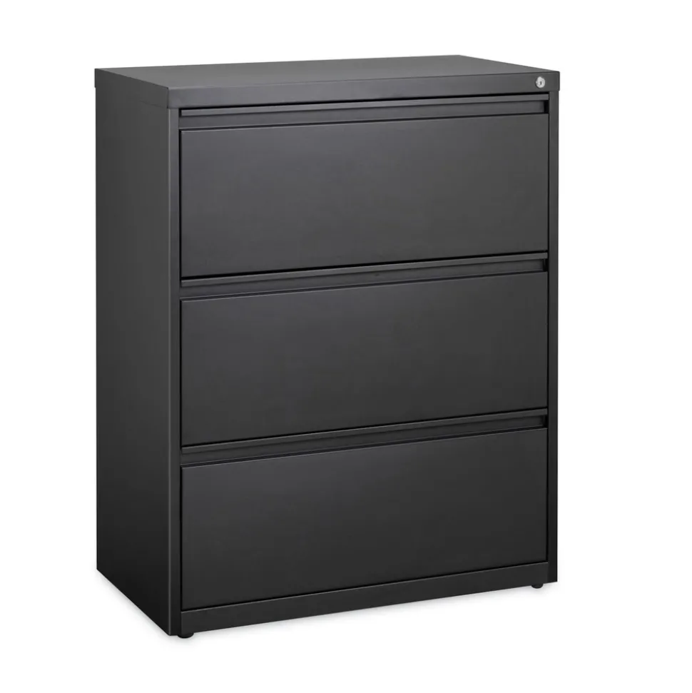 Alera 30 in. x 18.62 in. x 40.25 in. Three Legal/Letter/A4-Size File Drawers Lateral File Cabinet - Black