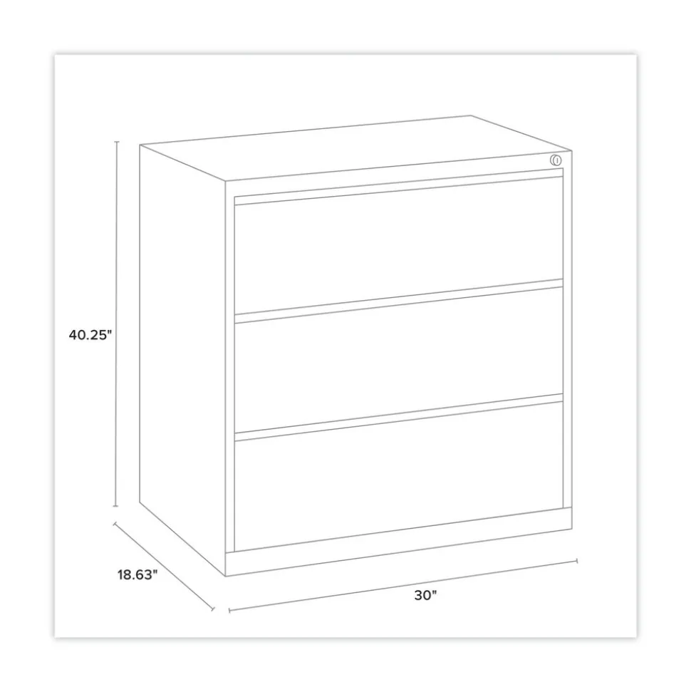 Alera 30 in. x 18.62 in. x 40.25 in. Three Legal/Letter/A4-Size File Drawers Lateral File Cabinet - Black
