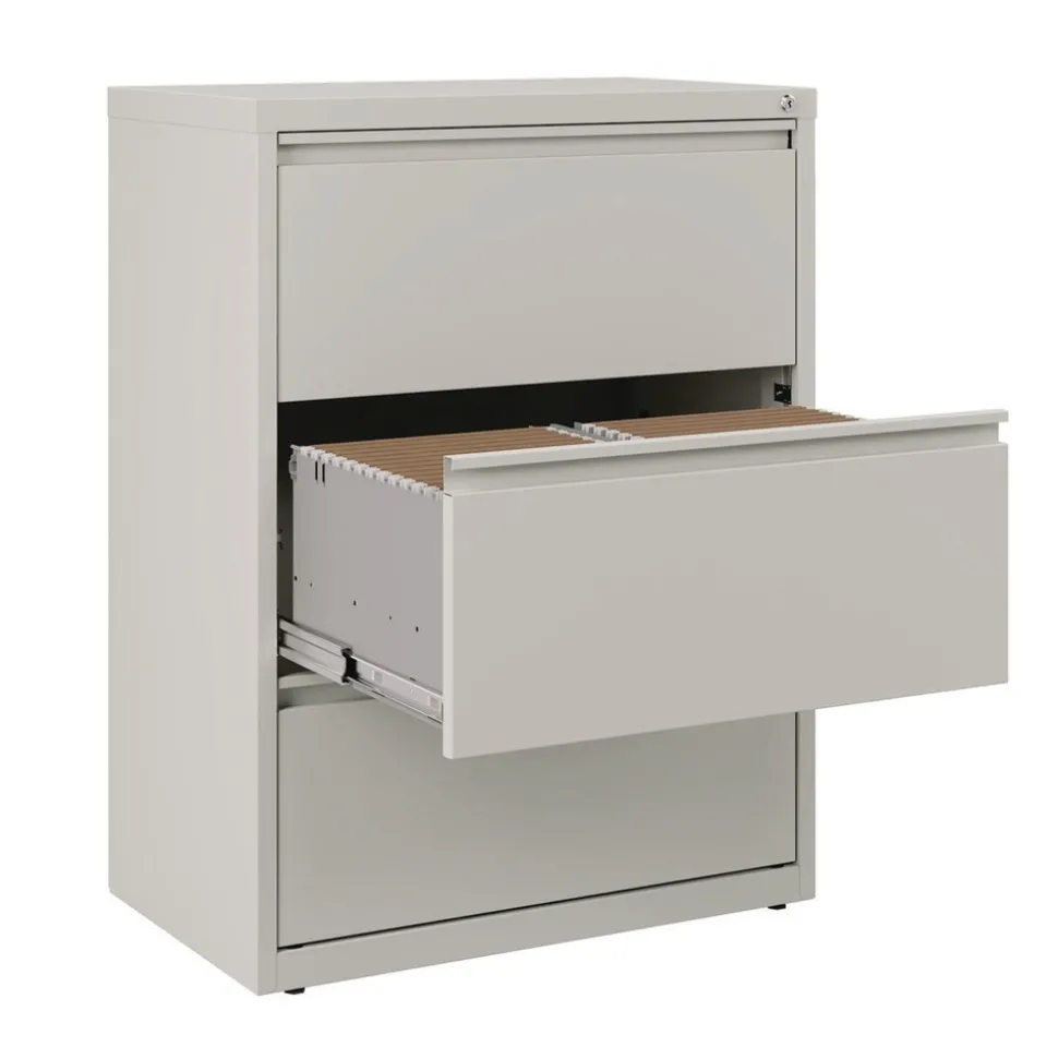 Alera 30 in. x 18.62 in. x 40.25 in. Three Legal/Letter-Size File Drawers Lateral File Cabinet - Light Gray