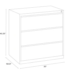 Alera 30 in. x 18.62 in. x 40.25 in. Three Legal/Letter-Size File Drawers Lateral File Cabinet - Light Gray