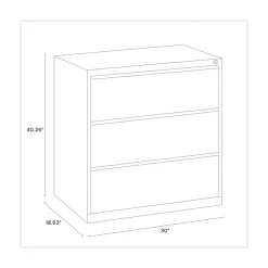 Alera 30 in. x 18.62 in. x 40.25 in. Three Legal/Letter/A4-Size File Drawers Lateral File Cabinet - Putty