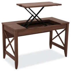 Alera 47.25 in. x 23.63 in. x 29.5 in. to 43.75 in. Sit-to-Stand Table Desk - Modern Walnut