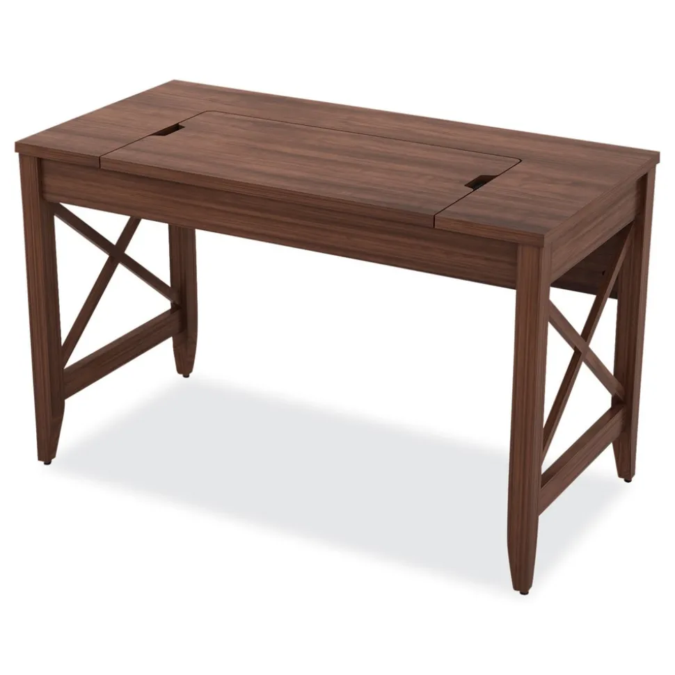 Alera 47.25 in. x 23.63 in. x 29.5 in. to 43.75 in. Sit-to-Stand Table Desk - Modern Walnut