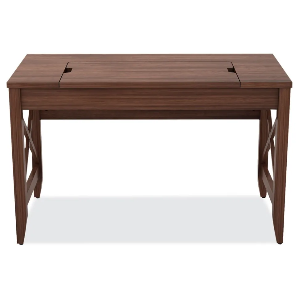 Alera 47.25 in. x 23.63 in. x 29.5 in. to 43.75 in. Sit-to-Stand Table Desk - Modern Walnut