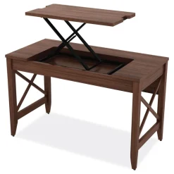 Alera 47.25 in. x 23.63 in. x 29.5 in. to 43.75 in. Sit-to-Stand Table Desk - Modern Walnut