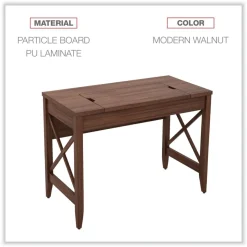 Alera 47.25 in. x 23.63 in. x 29.5 in. to 43.75 in. Sit-to-Stand Table Desk - Modern Walnut