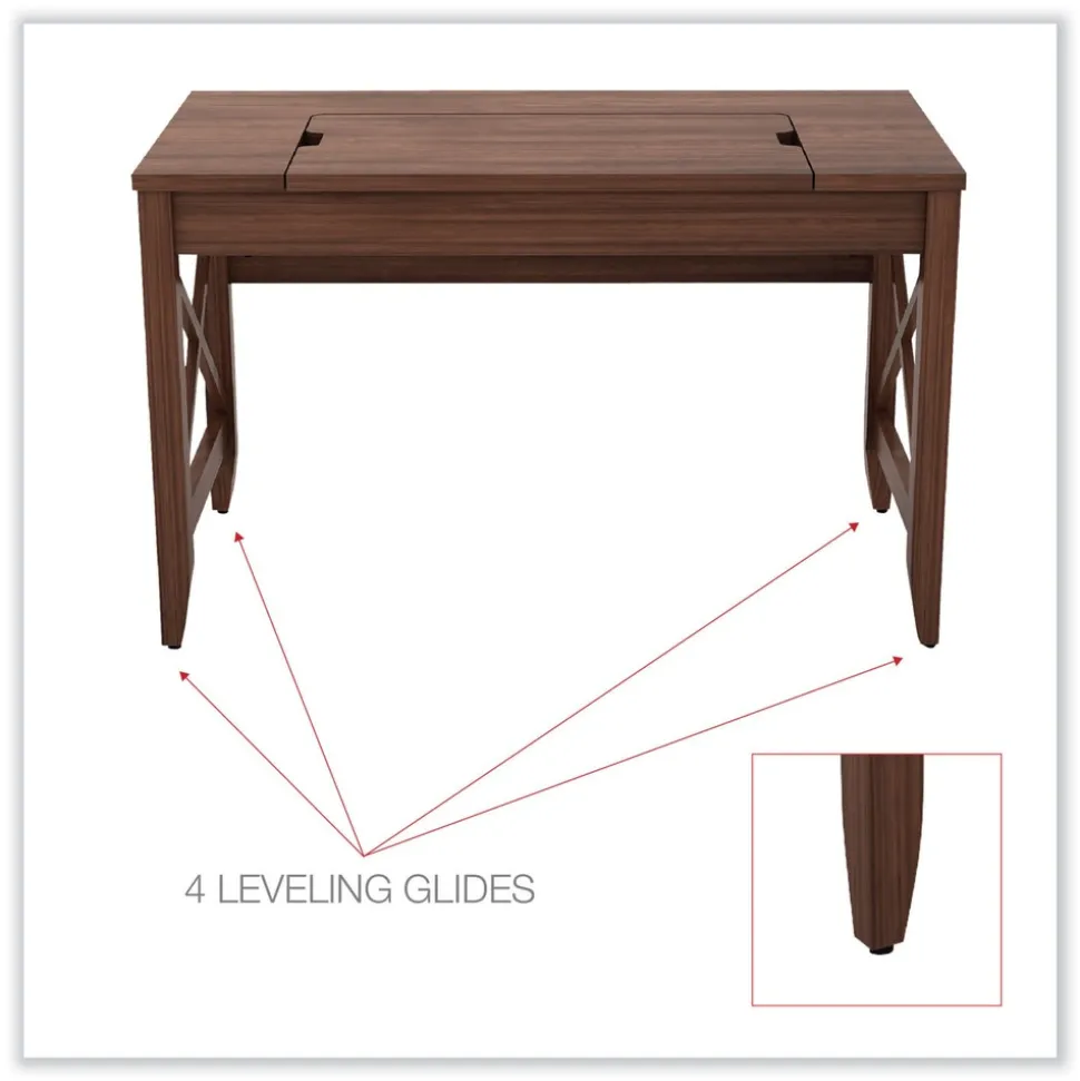 Alera 47.25 in. x 23.63 in. x 29.5 in. to 43.75 in. Sit-to-Stand Table Desk - Modern Walnut