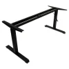 Alera 59.06 in. x 28.35 in. x 26.18 in. to 39.57 in. AdaptivErgo Sit-Stand Pneumatic Height-Adjustable Table Base - Black