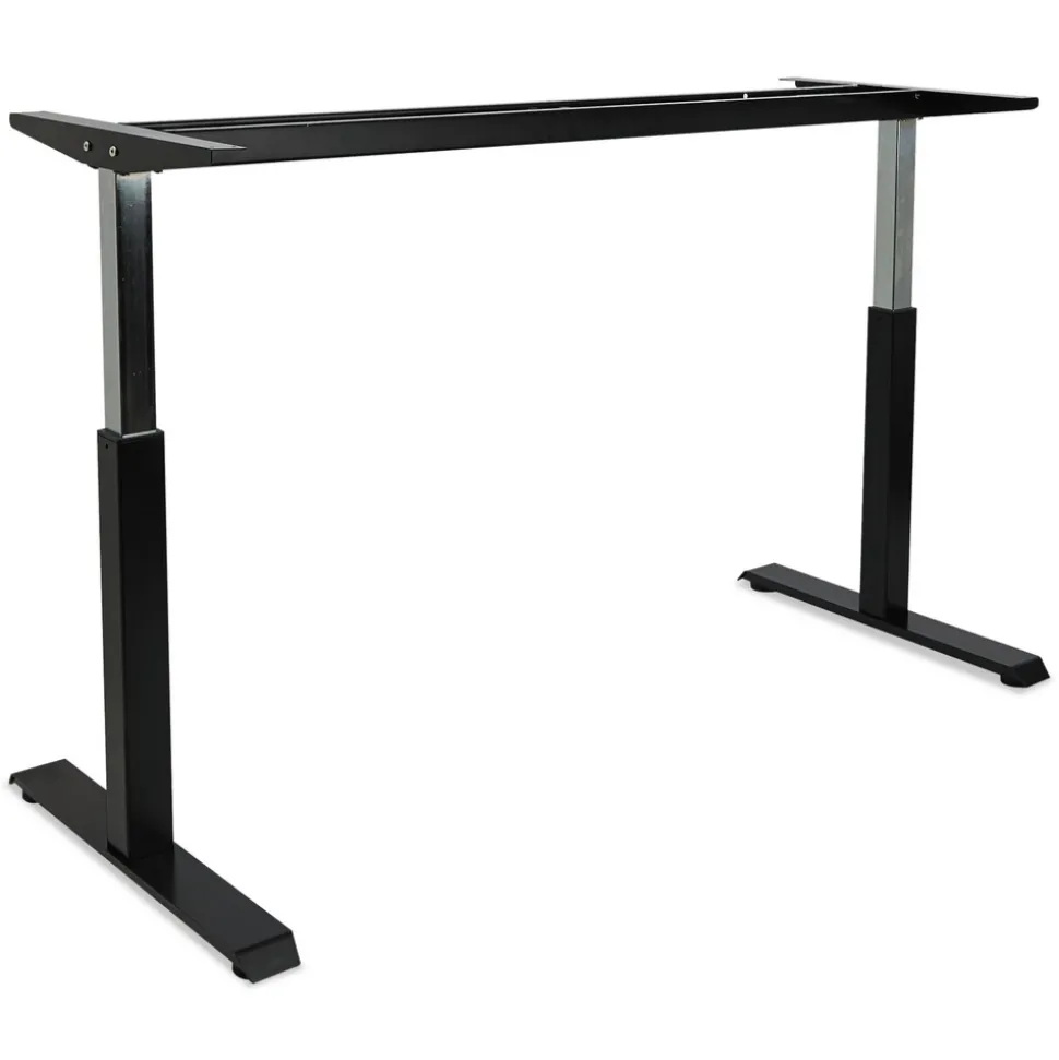 Alera 59.06 in. x 28.35 in. x 26.18 in. to 39.57 in. AdaptivErgo Sit-Stand Pneumatic Height-Adjustable Table Base - Black