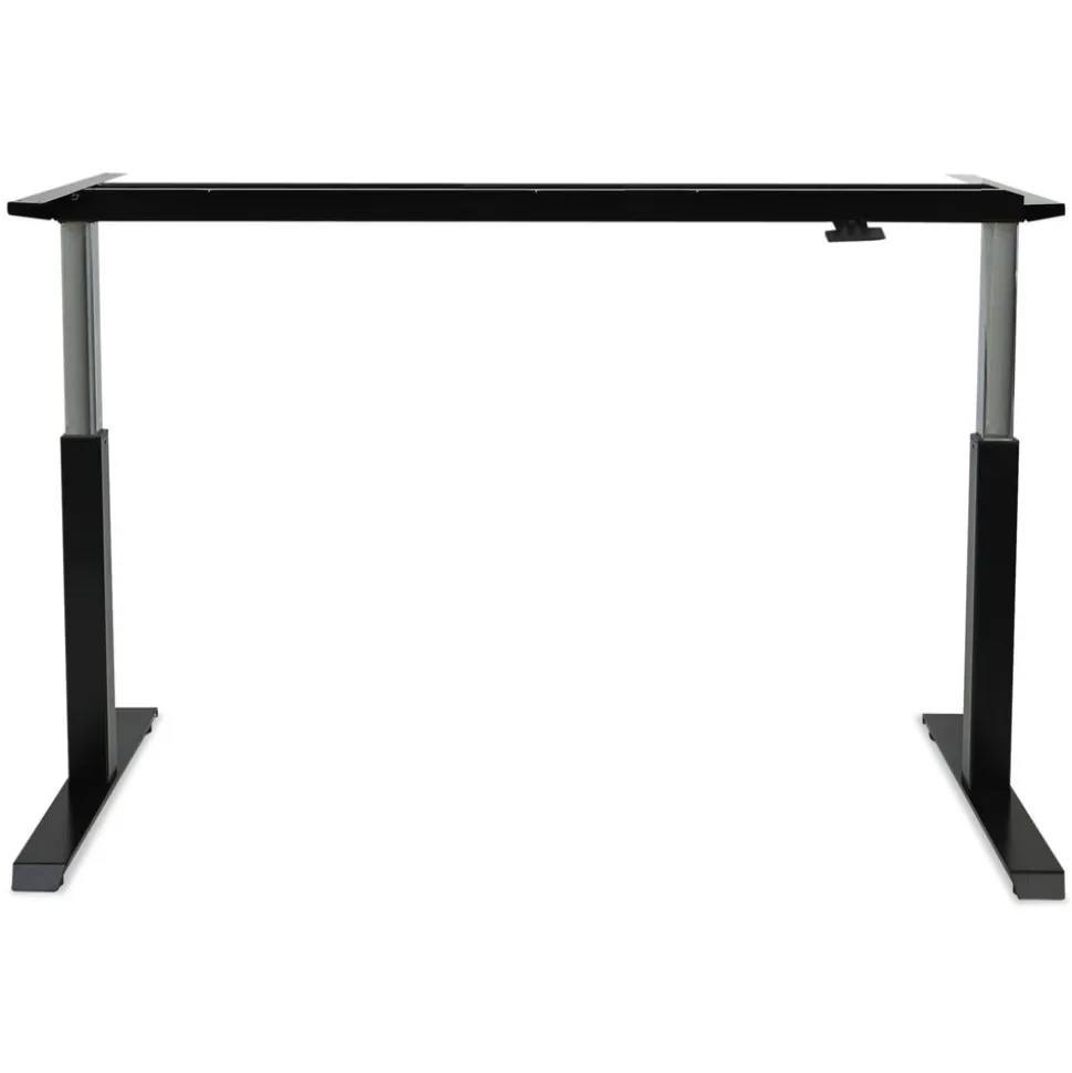 Alera 59.06 in. x 28.35 in. x 26.18 in. to 39.57 in. AdaptivErgo Sit-Stand Pneumatic Height-Adjustable Table Base - Black