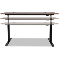 Alera 59.06 in. x 28.35 in. x 26.18 in. to 39.57 in. AdaptivErgo Sit-Stand Pneumatic Height-Adjustable Table Base - Black