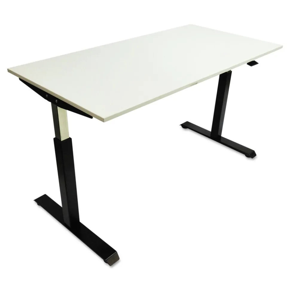 Alera 59.06 in. x 28.35 in. x 26.18 in. to 39.57 in. AdaptivErgo Sit-Stand Pneumatic Height-Adjustable Table Base - Black