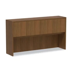 Alera 64.75 in. x 15 in. x 35.38 in. Valencia Series 4-Compartment Hutch with Doors - Modern Walnut