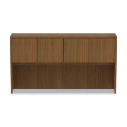 Alera 64.75 in. x 15 in. x 35.38 in. Valencia Series 4-Compartment Hutch with Doors - Modern Walnut