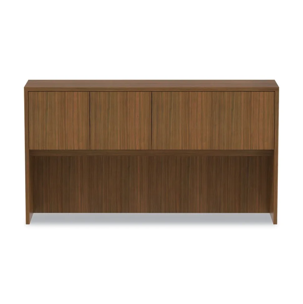 Alera 64.75 in. x 15 in. x 35.38 in. Valencia Series 4-Compartment Hutch with Doors - Modern Walnut