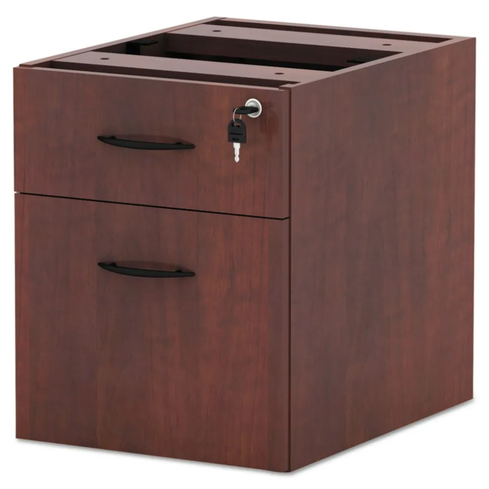 Alera 15.63 in. x 20.5 in. x 19.25 in. Valencia Series 2-Drawer Hanging File Pedestal - Cherry