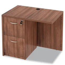 Alera 35 in. x 23.63 in. x 29.5 in. Valencia Series Reversible Return/Bridge Shell - Modern Walnut