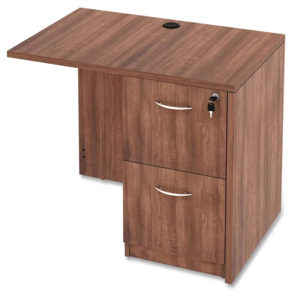 Alera 35 in. x 23.63 in. x 29.5 in. Valencia Series Reversible Return/Bridge Shell - Modern Walnut
