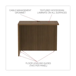 Alera 35 in. x 23.63 in. x 29.5 in. Valencia Series Reversible Return/Bridge Shell - Modern Walnut