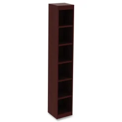 Alera 11.81 in. x 11.81 in. x 71.73 in. Valencia Series 6 Shelf Narrow Profile Bookcase - Mahogany