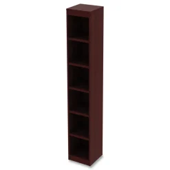 Alera 11.81 in. x 11.81 in. x 71.73 in. Valencia Series 6 Shelf Narrow Profile Bookcase - Mahogany