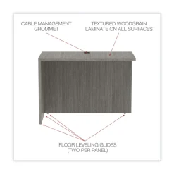 Alera 42 in. x 23.63 in. x 29.5 in. Valencia Series Reversible Return/Bridge Shell - Gray