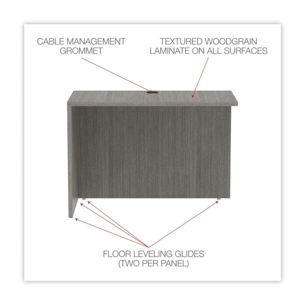 Alera 42 in. x 23.63 in. x 29.5 in. Valencia Series Reversible Return/Bridge Shell - Gray