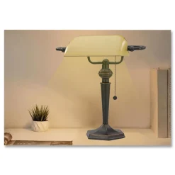 Alera 13 Watt 2 Prong 16 in. High Corded Banker's Lamp - Antique Bronze