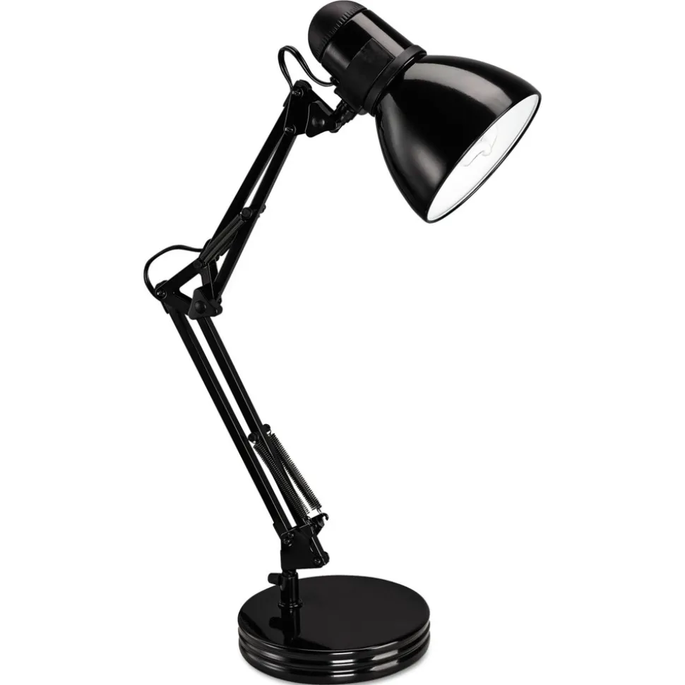 Alera 13 Watt 2 Prong 22 in. High Corded Architect Desk Lamp - Black