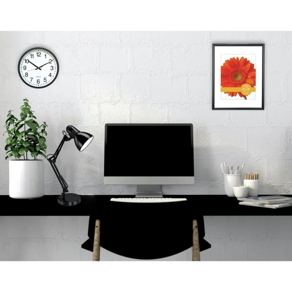 Alera 13 Watt 2 Prong 22 in. High Corded Architect Desk Lamp - Black