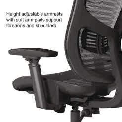 Alera ALEHL42BME18 Hollins Ergonomic Mesh Swivel Task Chair Supports Up to 275lb 18.57 to 22.54 Seat Height Black Seat/Back Black Base