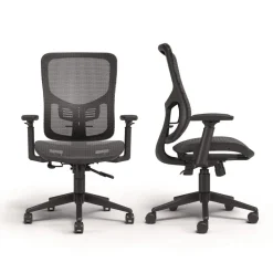 Alera ALEHL42BME18 Hollins Ergonomic Mesh Swivel Task Chair Supports Up to 275lb 18.57 to 22.54 Seat Height Black Seat/Back Black Base